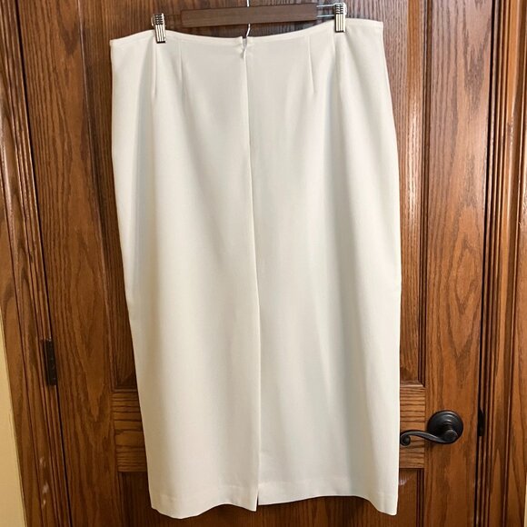 Kasper White Maxi Pencil Skirt Size 16 - Picture 2 of 6